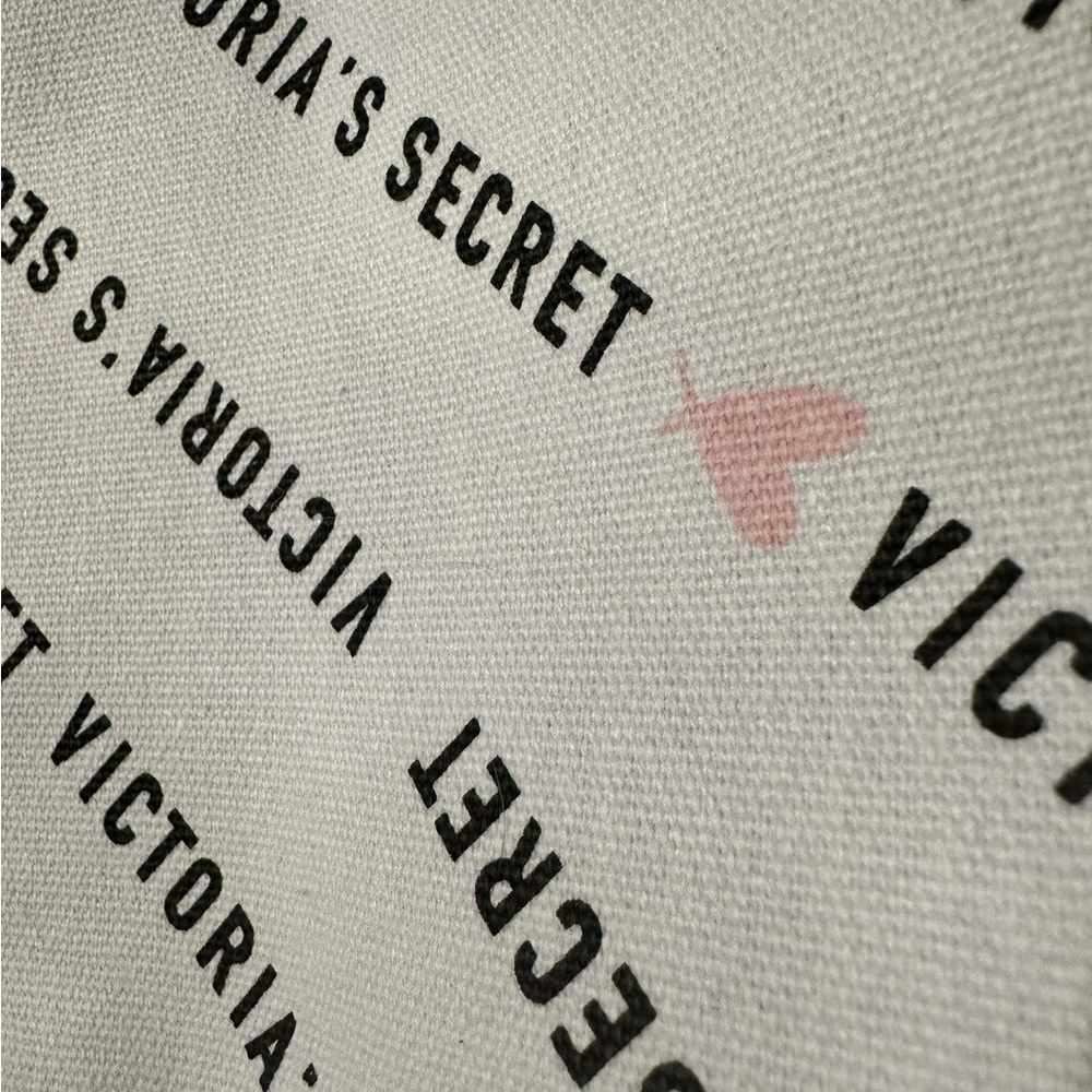 Victoria's Secret Weekender White and Black and a Splash of Pink Large Tote Bag - Picture 6 of 16